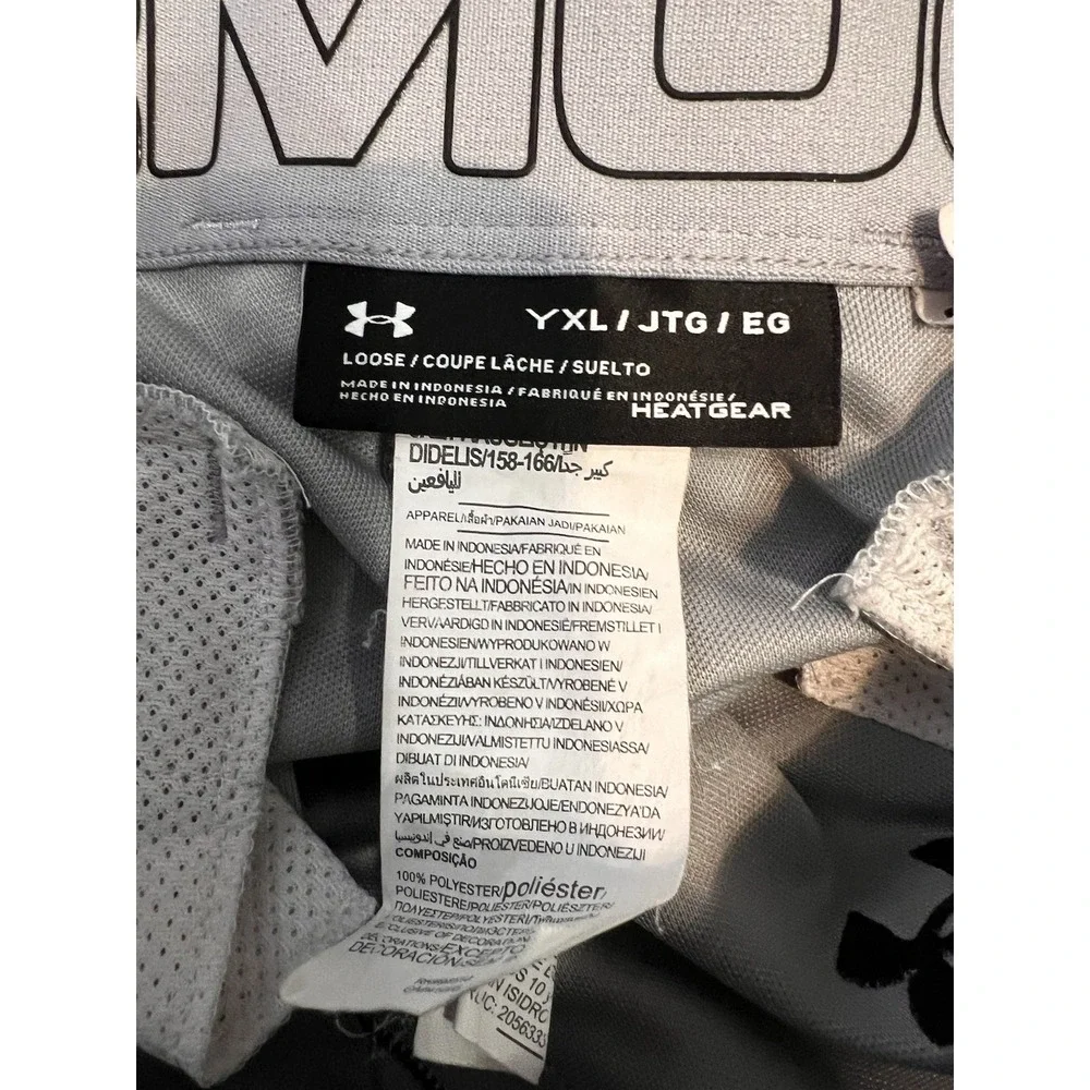 Under Armour gray baseball pants Boys Size YXL Blue Striped Side